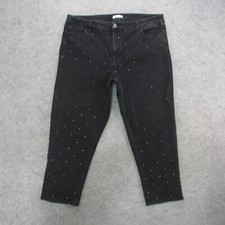 Intemop Jeans Women's 20w Black Dark Wash High Rise Straight Leg Jeans