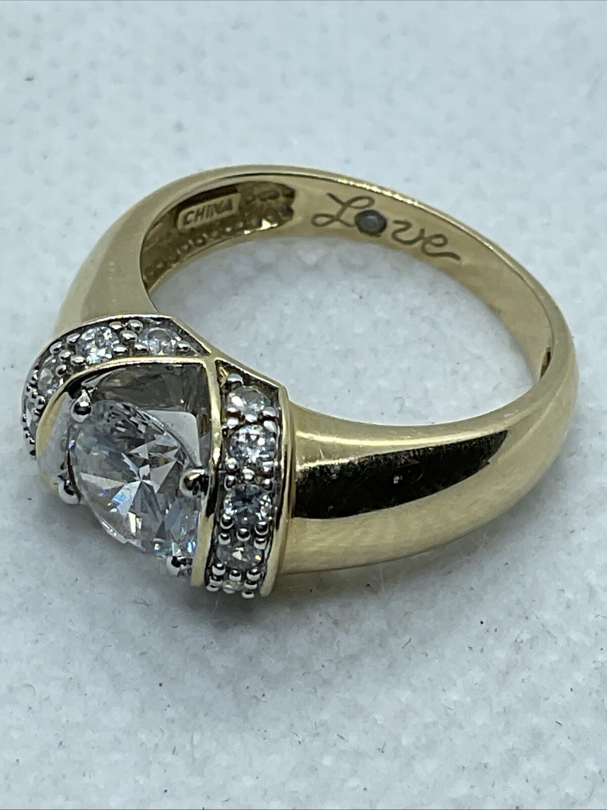 AWESOME Solid 14K Yellow Gold Solitaire White CZ … - image 13