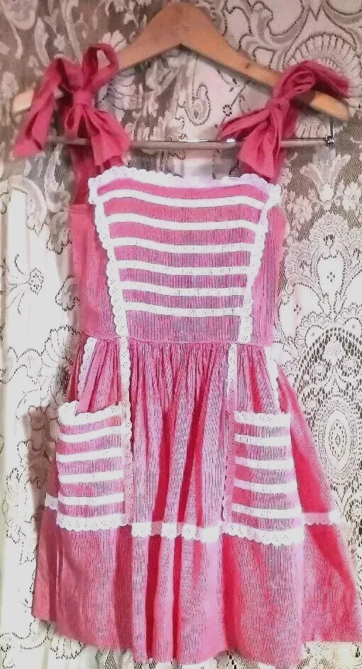 Винтажный 50-х изящный девочек полный круг юбка имбирь галстук через плечо EyeleSun платье 8-10T - Изображение 2 из 4