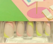 Red Aspen Medium Coffin Summer Yellow Pink Cabana Queen, Cyra 💖