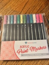 Diamond Press Dual Tipped Acrylic Markers Set Vivid Neutral Pastel Christmas