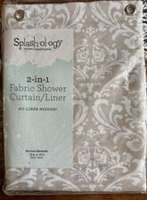 Fabric Shower Curtain/ Liner Waterproof - Soft  72"W x 72"L Pack of 1 