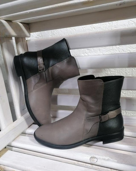 Women Ecco Boots Black Leather 39 #3QA1