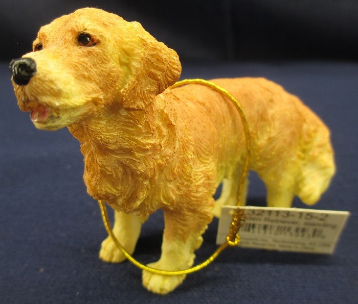 E & S IMPORTS GOLDEN RETRIEVER FIGURINE HAND PAINTED LIFE-LIKE DETAILED RESIN