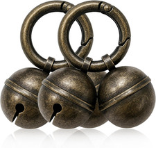 Pet Collar Bell Set for Dogs and Cats, 2-Pack Copper Jingle Bells with Clips, 4-