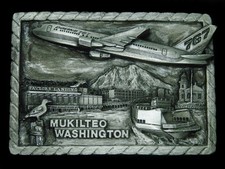 TB15158 NOS VINTAGE 1983 BOEING 767 AIRCRAFT COMMEMORATIVE BELT BUCKLE