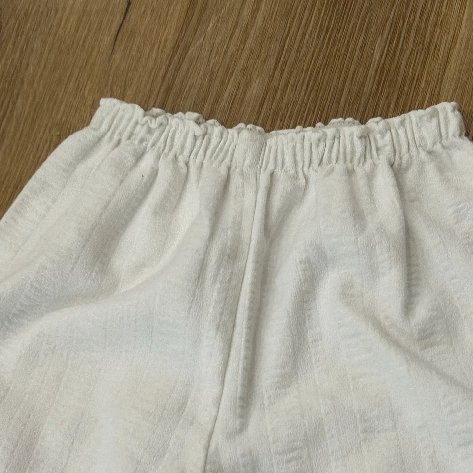 Vintage 70s Kids White Pants Cherry Applique / Girls 4T 5T - Image 2 of 4