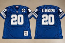 Barry Sanders Blue Retro Throwback Lions Men's Jersey Large Stitched