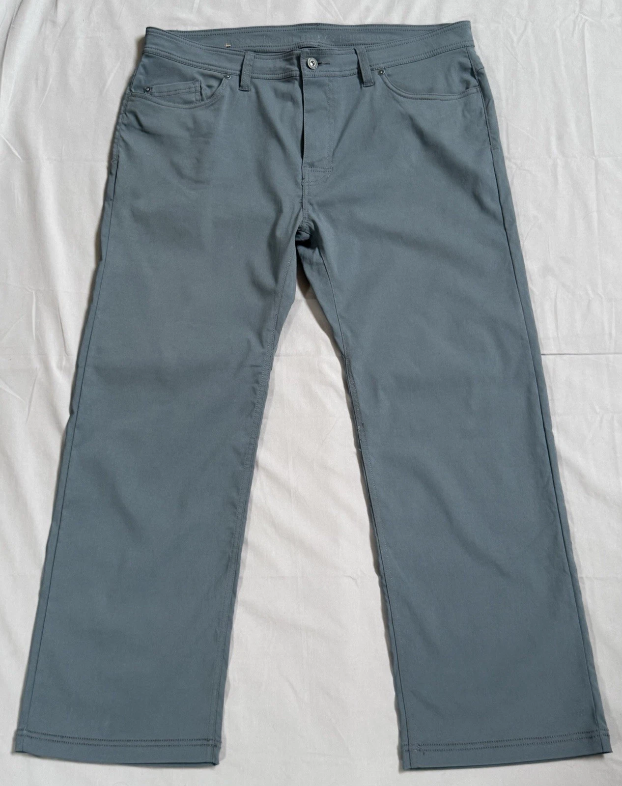 Prana Zion Slim Fit Pants Mens 38x30 Blue Gray Stretch Hiking Casual Outdoor