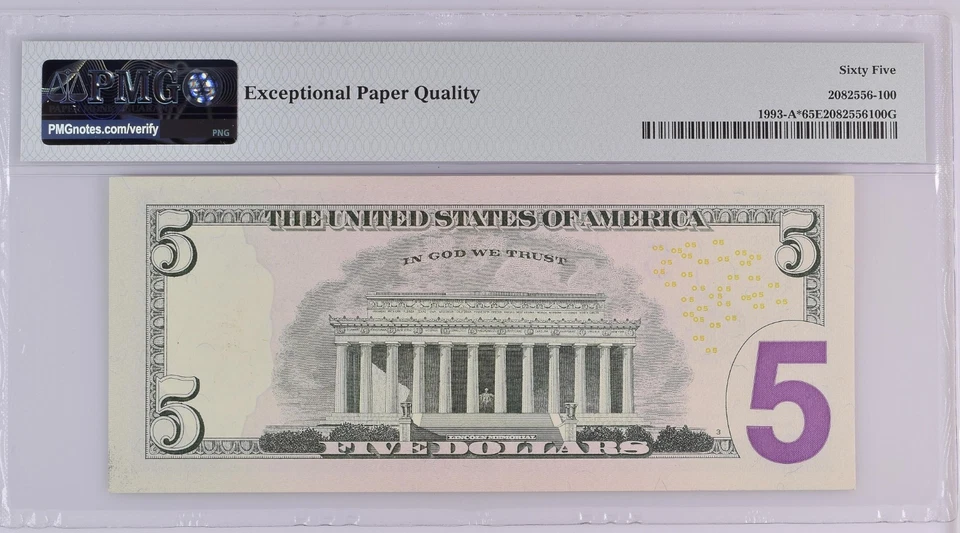 2006 Five Dollar Federal Reserve (Star) Note - PMG 65 EPQ Condition Star ** - Image 2 of 2