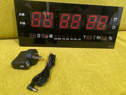 Digital Home Large Big Jumbo LED Wall Clock Desk With Calendar Temperature Decor - Picture 5 of 10