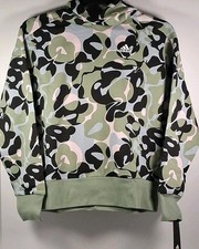 adidas AA3119 AG37 Girls Lg Gradient Fleece Pullover Hoodie, Silver Green Camo