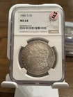 1880-S Morgan Silver $1 Coin San Francisco NGC MS64 Cert 8438966-010