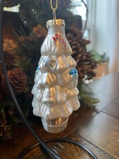 White Glass Christmas Tree Ornaments