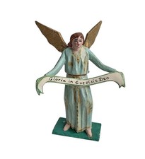 Grulicher Krippenfigur, Verk&uuml;ndigungsengel um 1900  (10 cm)    (# 18577)