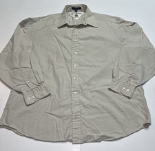 Vintage 90s Tommy Hilfiger Button Up Shirt Mens 17 Beige Hong Kong