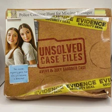 Unsolved Cold Case Files Avery & Zoey Gardner Murder Mystery Game DAMAGED BOX