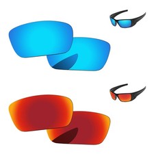 Fire Red  Ice Blue Polarized Replacement Lenses For-Oakley Fuel Cell OO9096