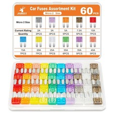JOREST 60pcs Micro2 Sicherungen Kfz, Auto Stecksicherung Set Autosicherungen