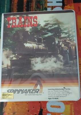 Trains (Spinnaker 1987) Commodore 64 (Disk, Manual, Box) works 8-bit classic