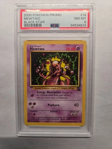 2000 WOTC POKEMON PROMO BLACK STAR MEWTWO 14 PSA 8 NM-MT #14