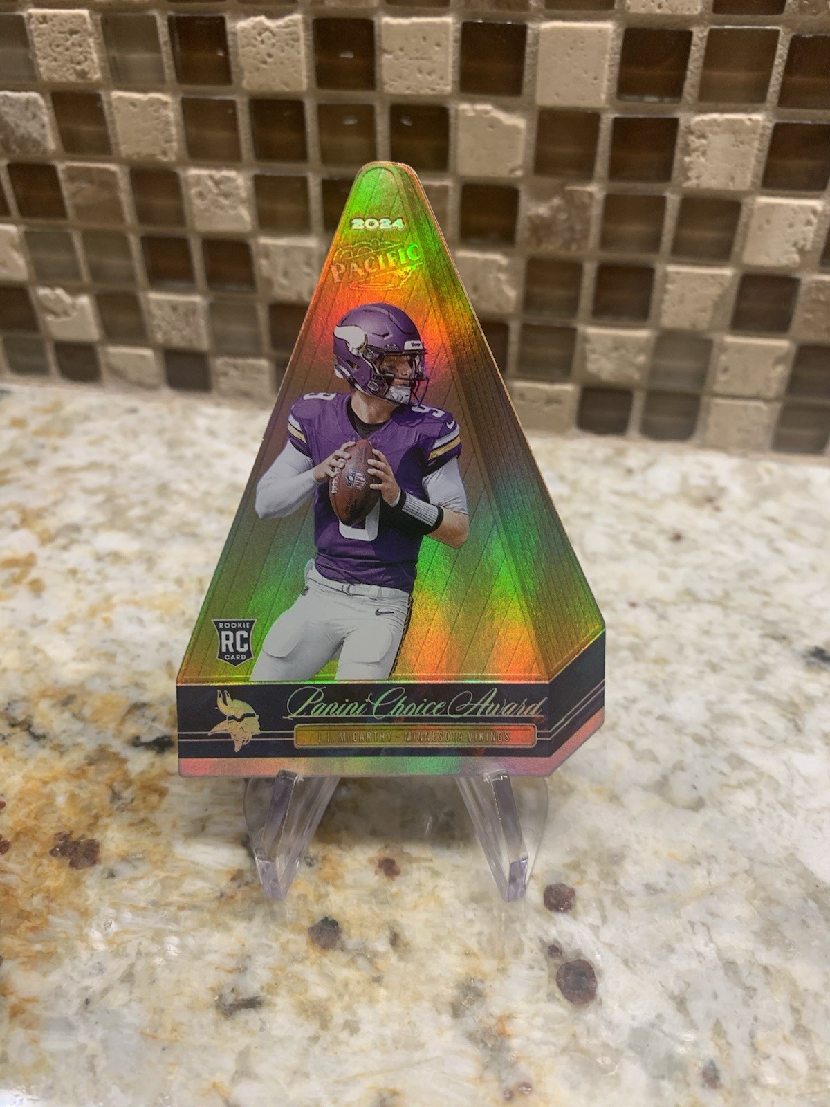 J.J. MCCARTHY 2024 ENCORE PANINI CHOICE AWARD ROOKIE DIE CUT RC VIKINGS