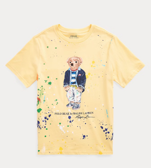 POLO RALPH LAUREN ポロ ラルフ BEAR ペイント Tシャツ Polo Ralph Lauren Paint Splatter Short Sleeve - Size L (14/16) | eBay