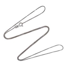 Vintage Italian Sterling Silver 925 Box Link Chain Necklace 18"