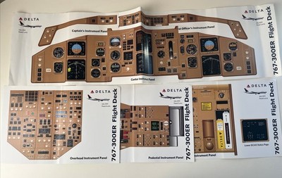 Delta 767-300ER Flight Deck Cockpit Posters Overhead Panels Set Of 6, July 2011