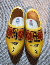 Holland Made in Holland Wooden Clog Shoes Yellow Wood Unisex Adult EU 41