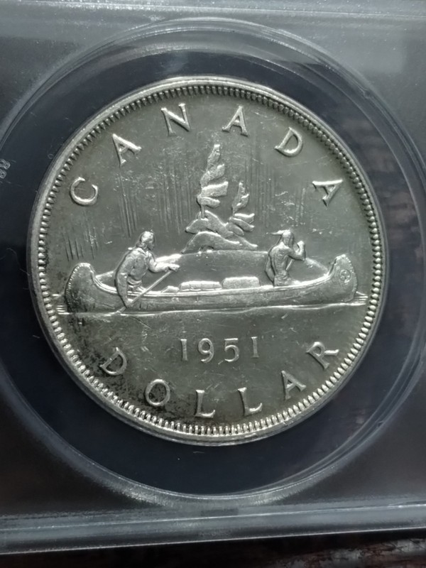 1951 CANADA CANADIAN SILVER DOLLAR MS 64 MINT STATE 64 BRILLIANT UNCIRCULATED