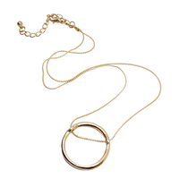 Karma Ring AnhäNger Vergoldet GroßEr Ring Kette Halskette Liebe Ewigkeit Schmuck