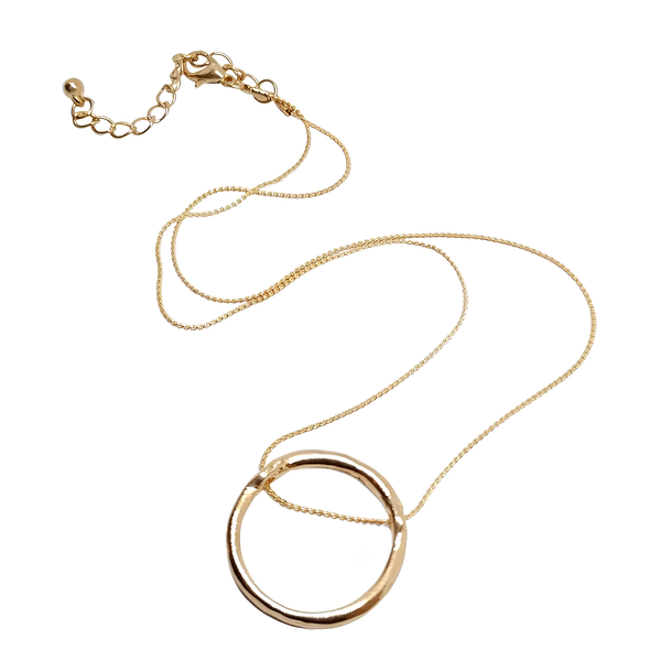 Karma Ring AnhäNger Vergoldet GroßEr Ring Kette Halskette Liebe Ewigkeit Schmuck-image