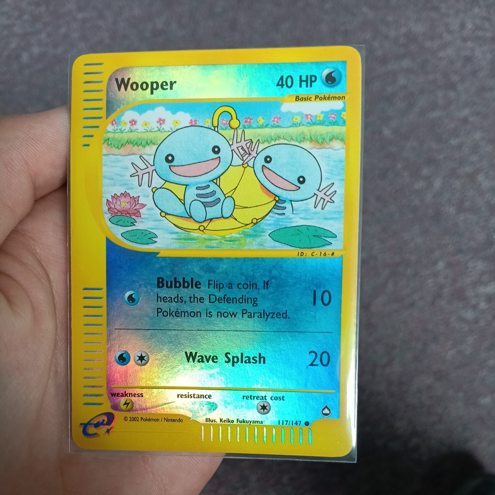 Reverse Holo Wooper 117/147 Aquapolis Reverse Holo Nintendo Pokemon Card Nm-mint