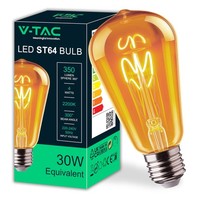 LED GlüHbirne E27 4W 350Lm Warmweiß 2200K Vintage V-Tac ST64 Filament