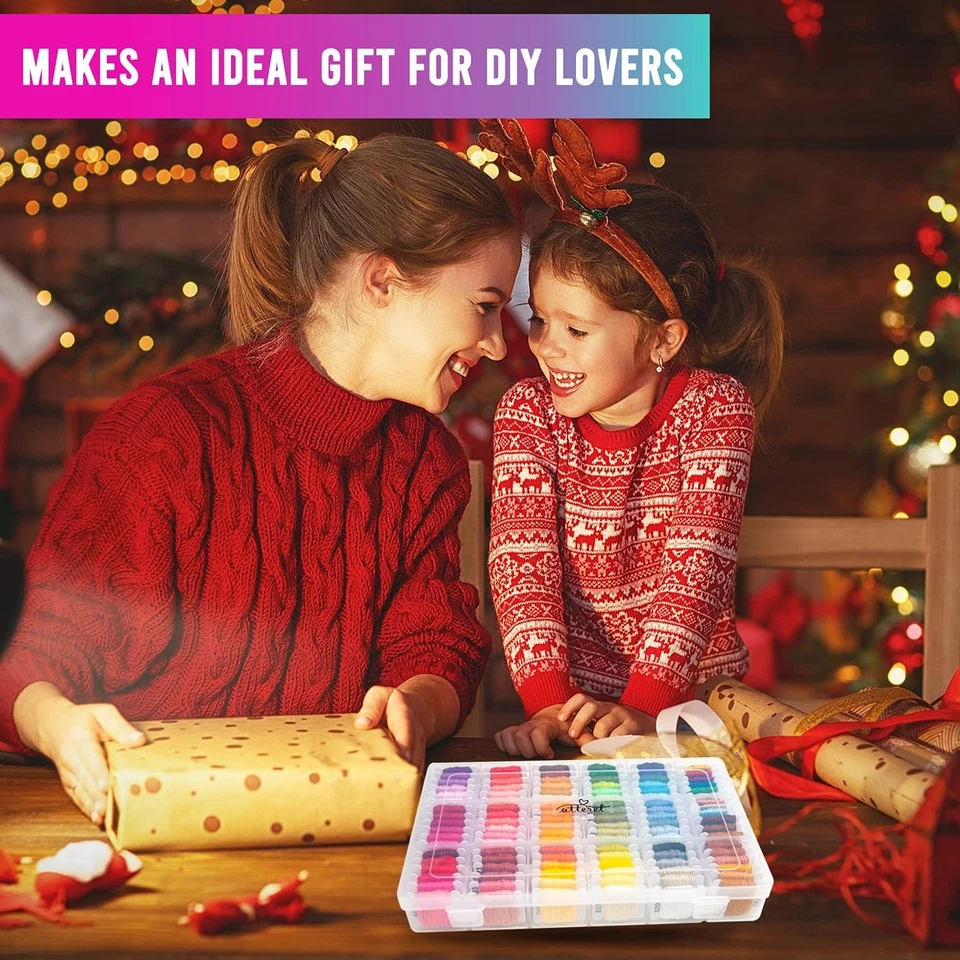 Kit de hilo de bordar 108 colores 99 algodón 9 hilos metálicos con color DMC Foto 4 de 4