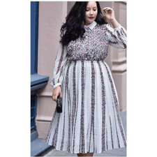 Girl With Curves x Lane Bryant Pleated Animal Print Midi Dress Size 26 NWT