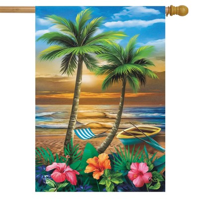 Sunset In Paradise House Flag, 28 x 40