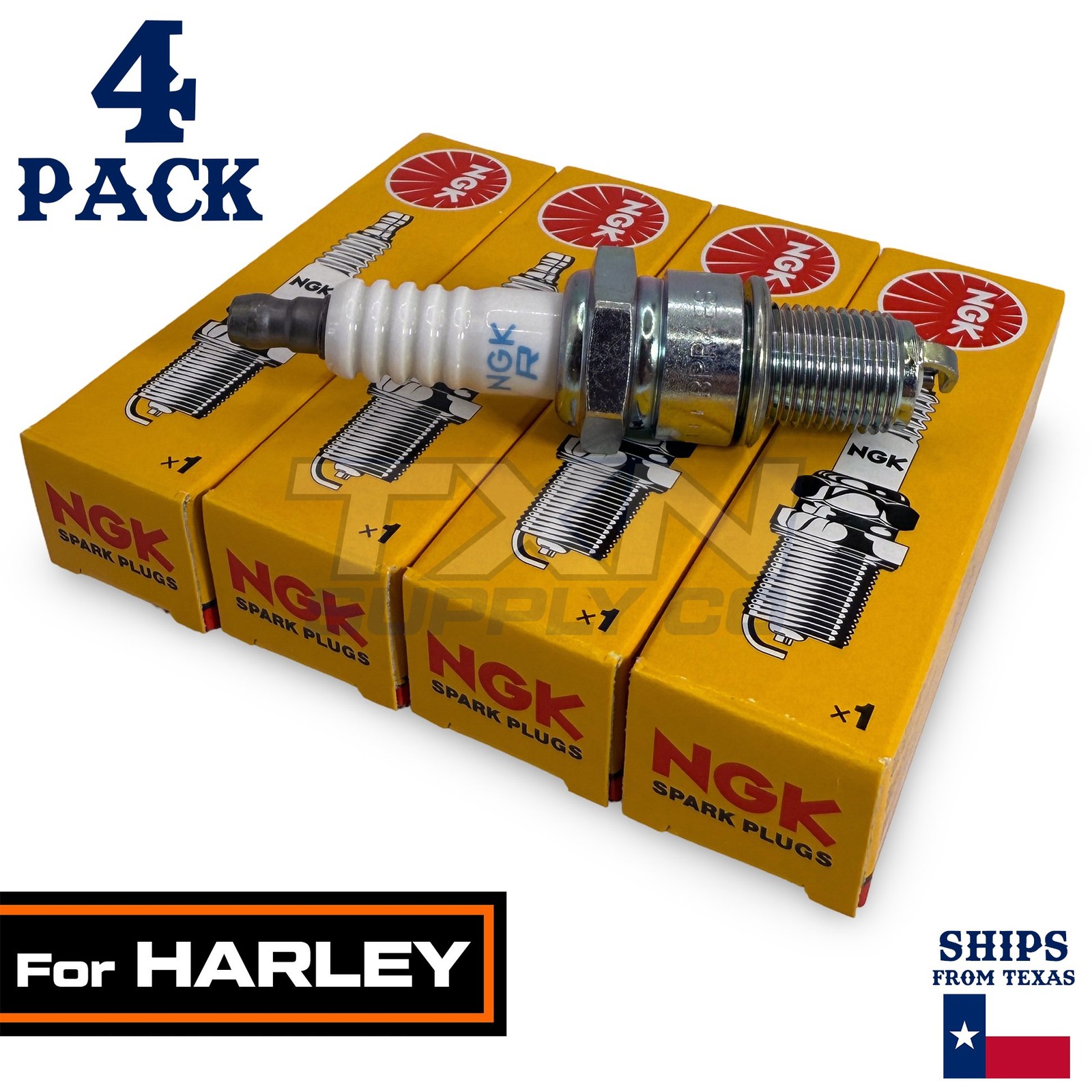 4 Pack NGK Spark Plug - For 1586 Softail Custom Harley-Davidson