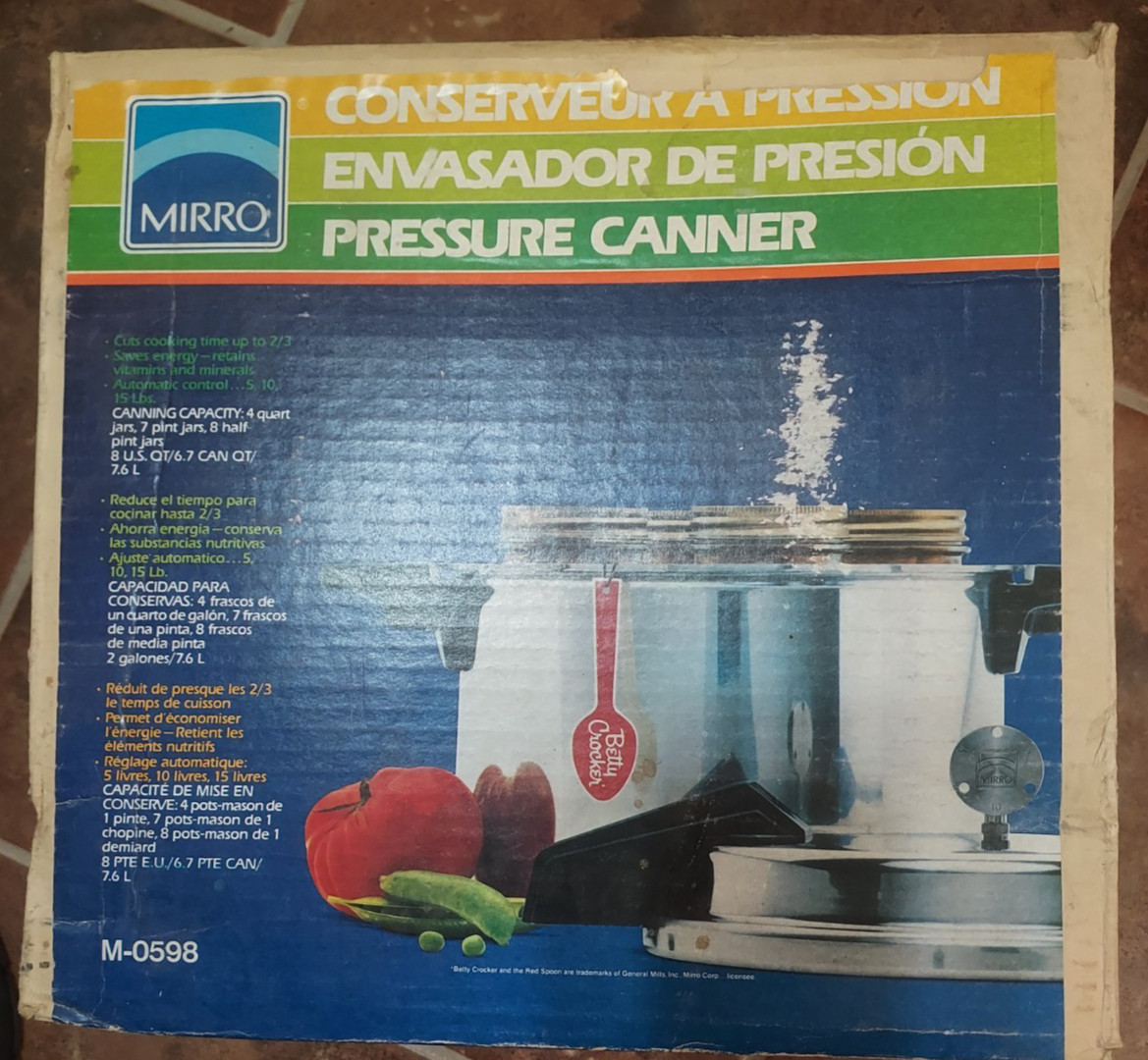Vintage Mirro Matic Canner - M-0598 8 Qt 7.6L Aluminum Press