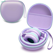 Kids Headphones Case for Folding Headphone, Purple Green Edge Case Only Compa