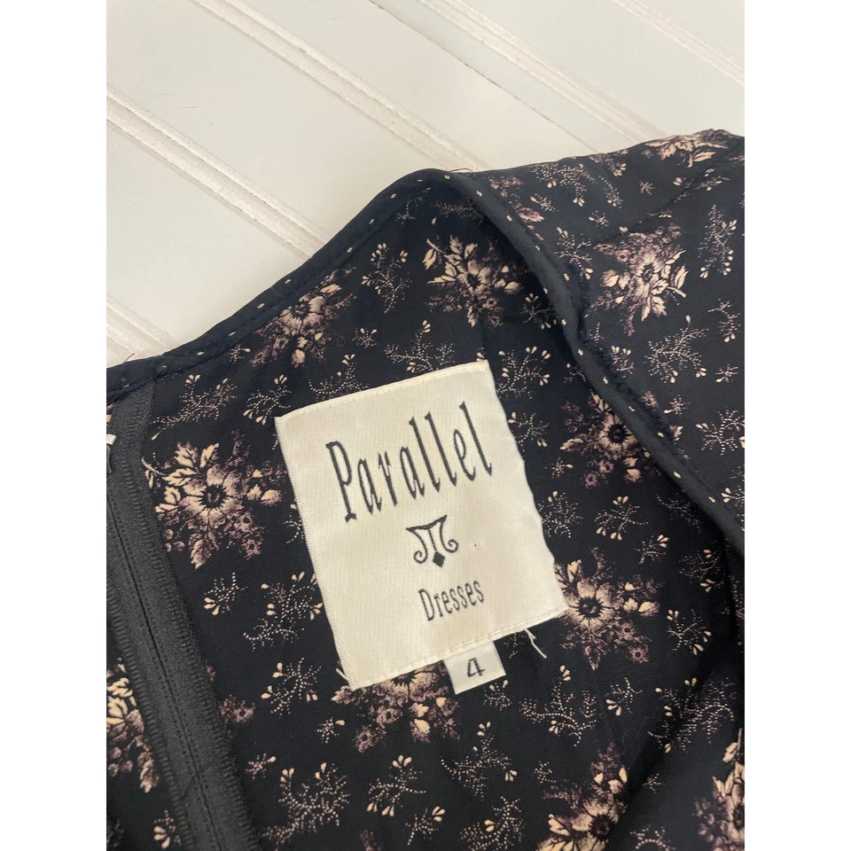 Mono PARALLEL Negro y Tostado Floral Manga Larga Pierna Ancha Talla 4 Foto 3 de 4