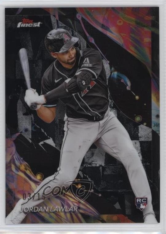 2024 Topps Finest Uncommon Black Refractor 3/15 Jordan Lawlar #167 Rookie RC v9t