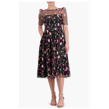 Eliza J Embroidered Illusion Neck Cocktail Dress - Size 4 new 