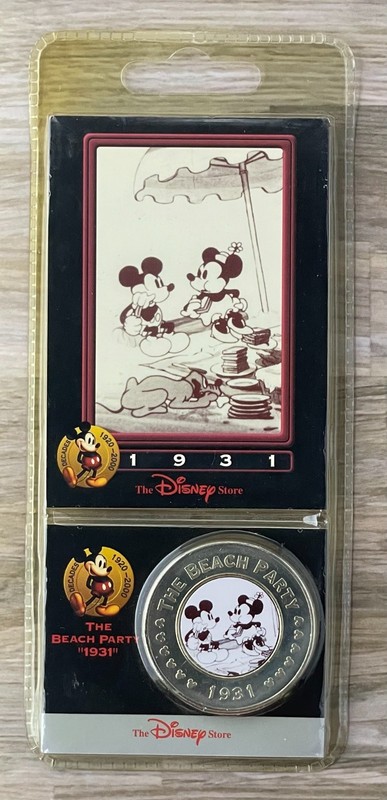 Disney Decades Coin and Card #17 - 1931 The Beach Party - NIP