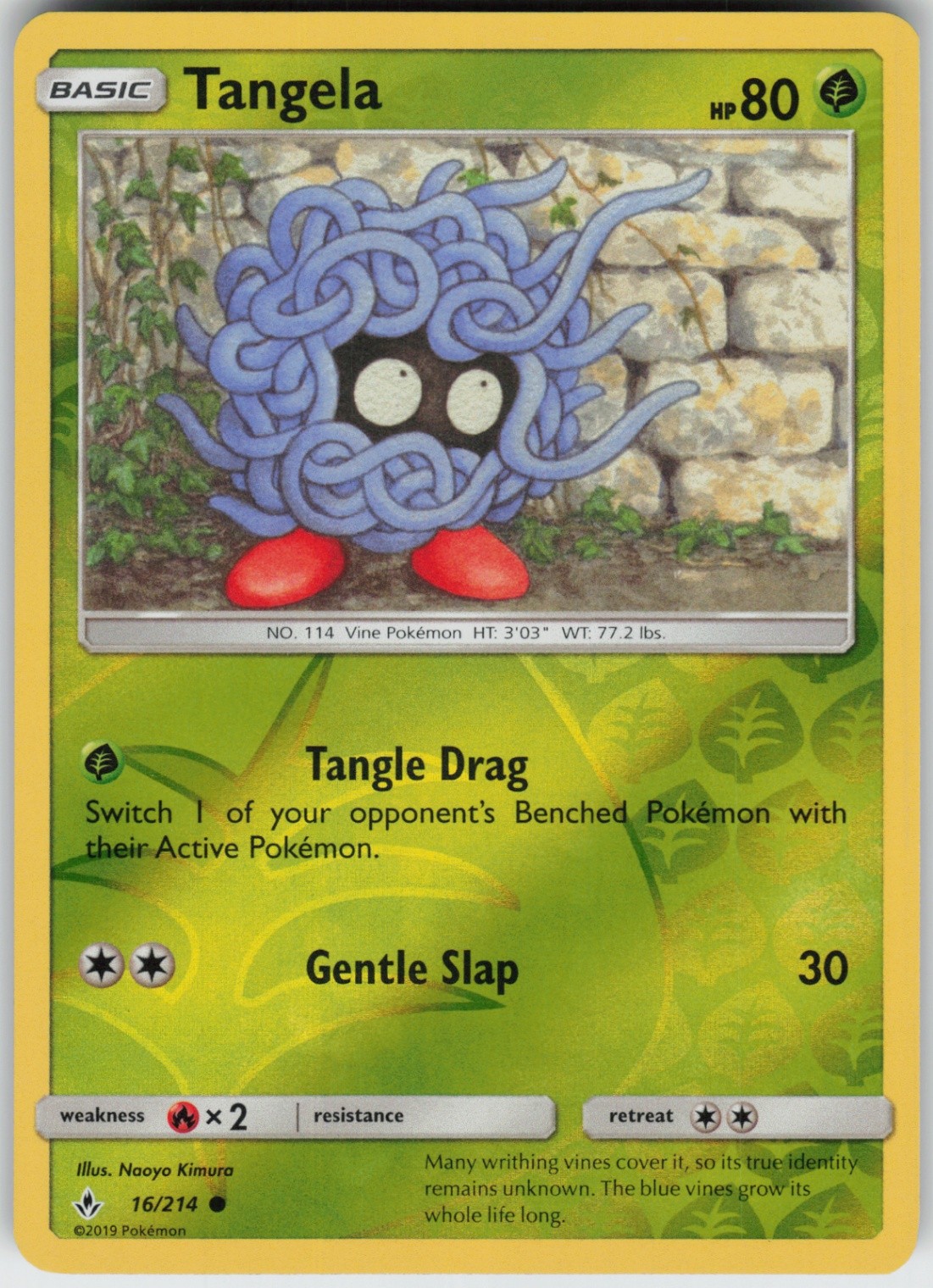 Reverse Holo Tangela 16/214 Common SM - Unbroken Bonds Near Mint
