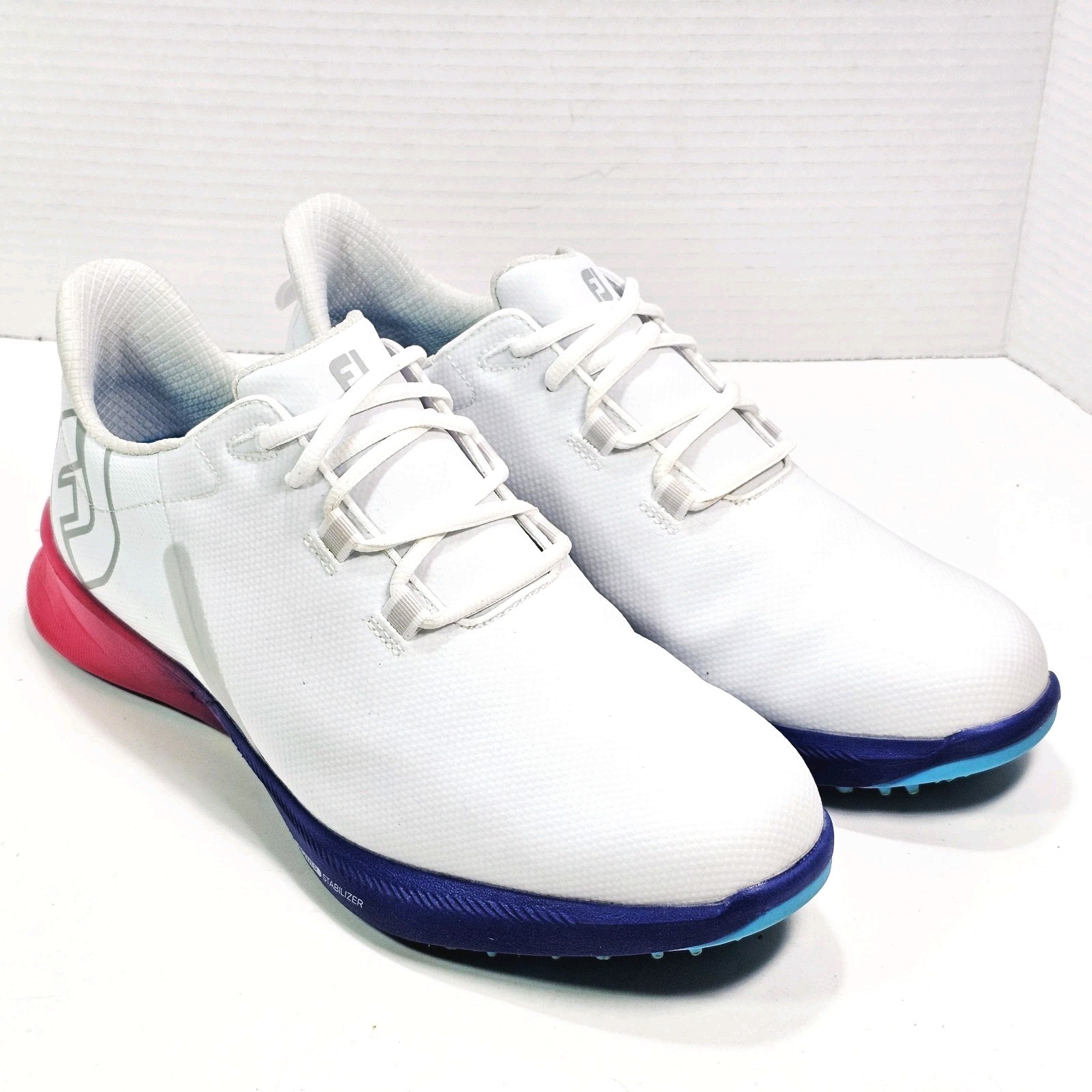 FootJoy Mens 9.5 WIDE FJ Fuel Sport Golf Shoes White Spikeless 55455