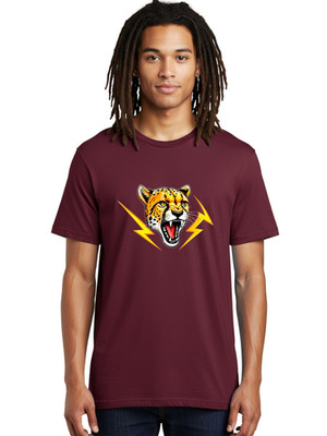 Leopard-Head-With-Lightning Mens Graphic Tee, 100% Cotton, Casual Summer Wear