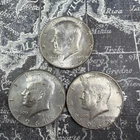 Three (3) 40% Kennedy Half Dollar 1965, 1968D, 1969D AU-BU -KH213