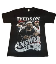 Allen Iverson The Answer Vintage Style Graphic Basketball Tee Size XL Brand New